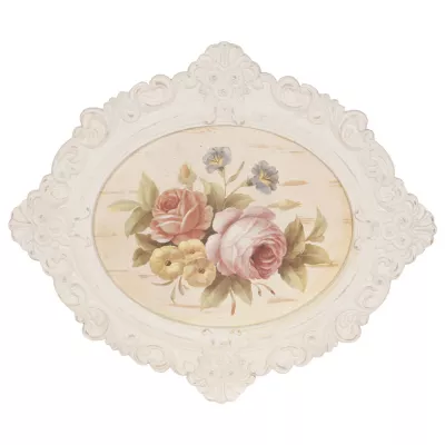 Clayre & Eef Bild Teller Blumen ca. 58 x 49 x 2 cm