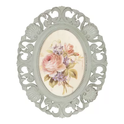 Clayre & Eef Bild Teller Blumen ca. 54 x 43 x 2 cm