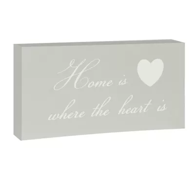 Clayre & Eef Schild Home is where... grau ca. 30 x 15 x 4 cm