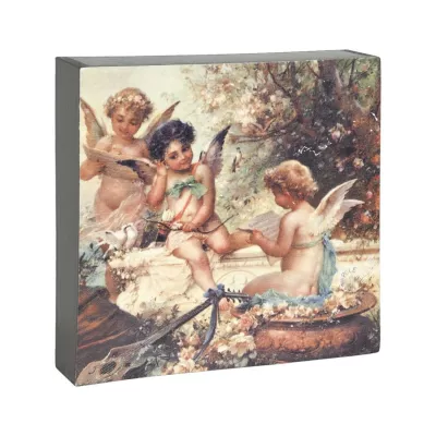 Clayre & Eef Deko Dekoration Bild Engel ca. 15 x 4 x 15 cm