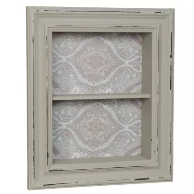 Clayre & Eef Wandschrank Regal Holzregal grau ca. 41 x 10 x 49 cm