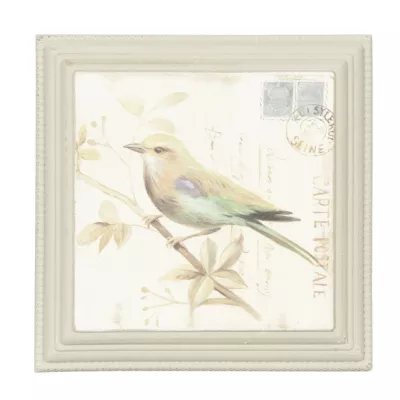 Clayre & Eef Dekoration Bild Vogel ca. 26 x 26 x 3 cm