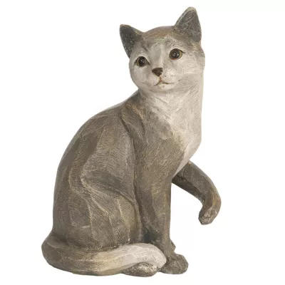 Dekoration Figur Katze grau ca. 28 cm