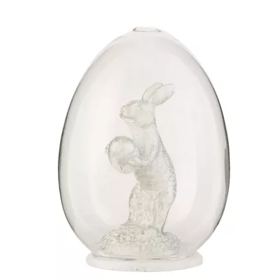 Clayre & Eef Dekoration Ei Hase transparent ca. 6 x 10 cm