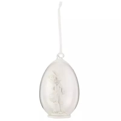 Clayre & Eef Dekoration Ei Hase transparent ca. 7 x 12 cm
