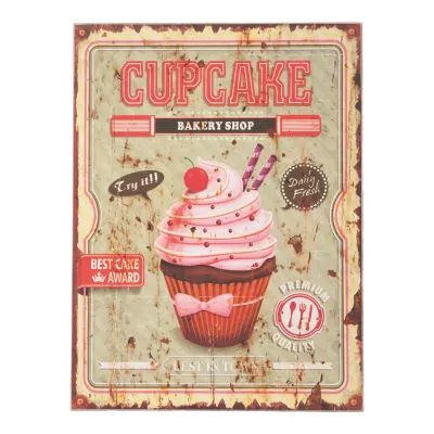 Clayre & Eef Schild Wandschild Cupcake ca. 30 x 40 cm