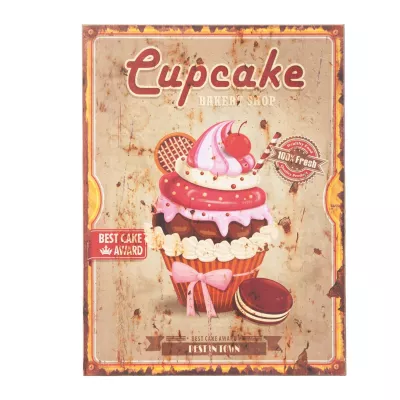 Clayre & Eef Schild Wandschild Cupcake ca. 30 x 40 cm