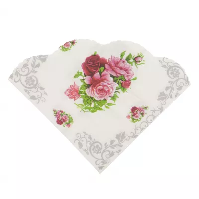 Clayre & Eef Papierservietten (20 Stück) Blumen ca. 16 x 16 cm