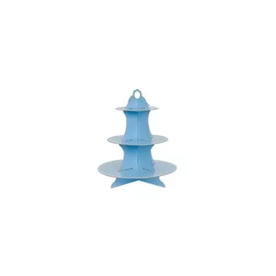 Clayre & Eef Etagere Einweg Pappe 3lagig blau ca. 40 x Ã˜ 16 / Ã˜ 23 / Ã˜ 30 cm