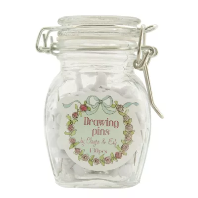 Clayre & Eef Jar with 130 pushpin 5x5x9 cm