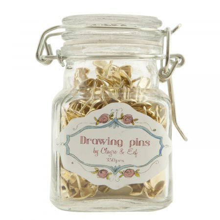 Clayre & Eef Jar with 350 pushpin 5x5x8 cm