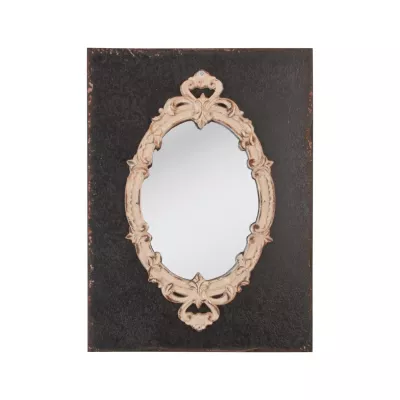 Clayre & Eef Shabby Chic Spiegel auf Holzbrett ca. 26 x 35 cm