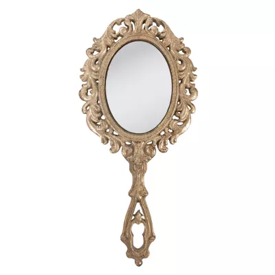 Clayre & Eef Handspiegel 28cm gold farben Friseurspiegel