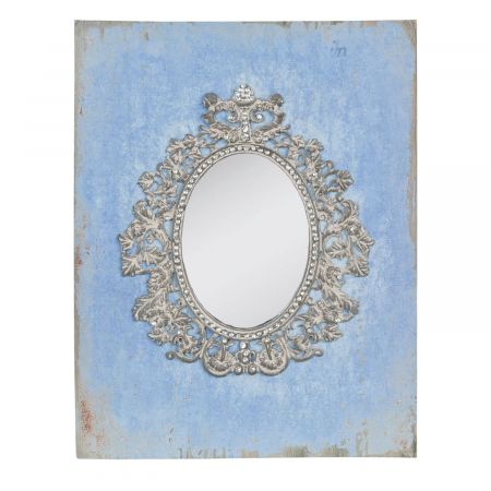 Clayre & Eef Wandspiegel blau ca. 23 x 30 cm