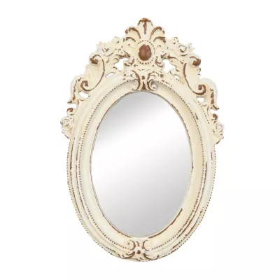 Clayre & Eef Spiegel Wandspiegel oval creme ca. 14 x 20 cm