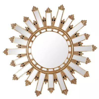 Spiegel Wandspiegel Sonnenförmig goldfarbig ca. Ø 50 cm