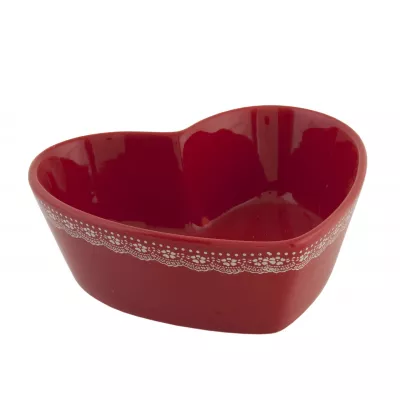 Clayre & Eef Schale Herzform Groß Rot ca. 18 x 16 x 6 cm