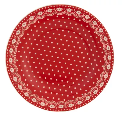 Clayre & Eef Teller rot gepunktet Ø26cm