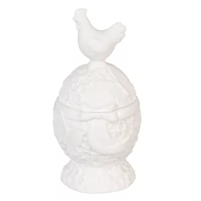 Clayre & Eef Huhn weiß ca. Ø 7 x 13 cm