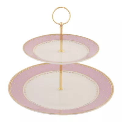 Clayre & Eef Etagere 2lagig rosa ca. Ø 27 x 24 cm