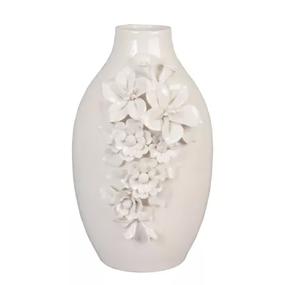 Vase Blumenvase weiß ca. 29 cm