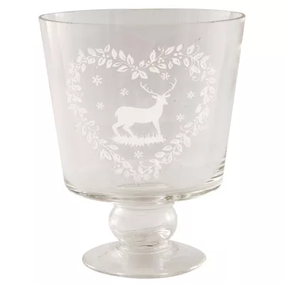 Clayre & Eef Windlicht Kelch "Hirsch" Ø12*15cm