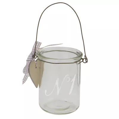 Clayre & Eef Schönes Windlicht "Herz" Ø8*10*20cm
