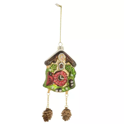 Clayre & Eef Weihnachtskugel Kuckucksuhr Uhr bunt ca. H15 cm