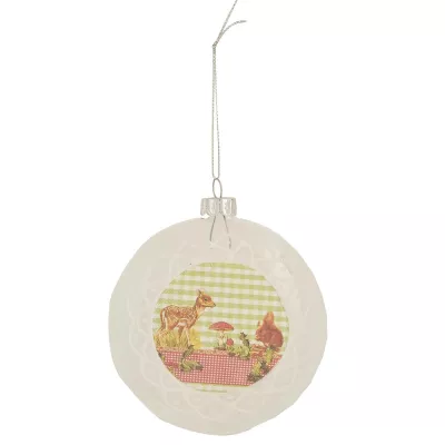 Weihnachtskugel ca. Rehkitz Eichhörnchen ca. Ø 10 cm