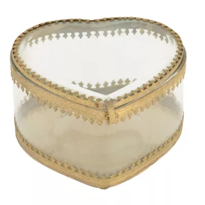 Clayre & Eef Goldene herzförmige Schachtel