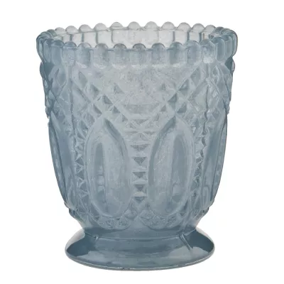 Clayre & Eef Windlicht Glas blau 7*8cm
