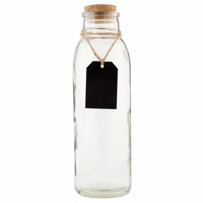 Clayre & Eef Flasche mit Etikett Ø8*24cm