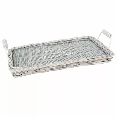 Clayre & Eef Schönes Natur Tablett 30*15*8cm
