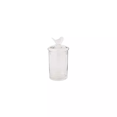 Clayre & Eef Vorratsglas Topf Transparent mit Deckel Vogel ca. Ø 10 x 21 cm