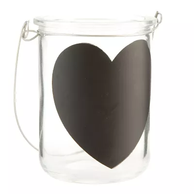 Clayre & Eef Teelichthalter Glas "Herz" Ø8*8cm