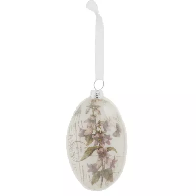 Clayre & Eef Kugelaufhänger mit Blumenmuster, oval