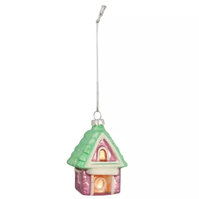 Clayre & Eef Weihnachtskugel Haus Häuschen ca. 4 x 7 cm