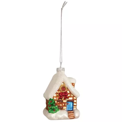 Clayre & Eef Weihnachtskugel Haus Häuschen ca. 5 x 8 cm