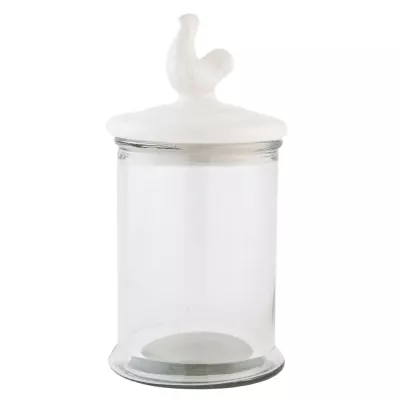 Clayre & Eef Vorratsglas mit Deckel Weiß Huhn ca. Ø 16 x 31 cm