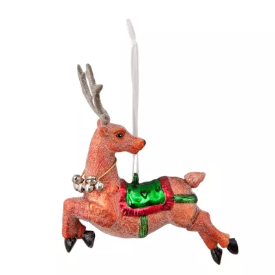 Clayre & Eef Anhänger Weihnachtskugel Hirsch bunt ca. 12 x 9 cm