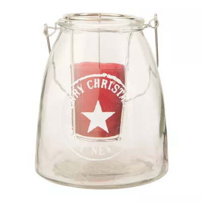 Clayre & Eef Windlicht "Christmas" Ø13*15cm