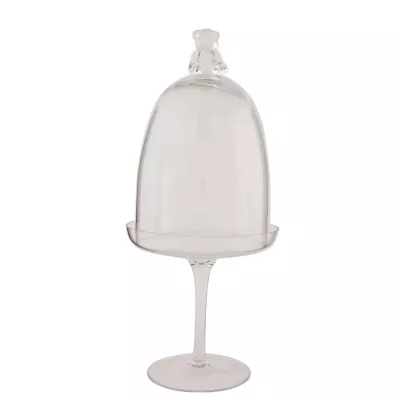 Kuchenglocke Glas Bär Bärchen transparent OHNE TELLER ca. Ø 13 x 37 cm