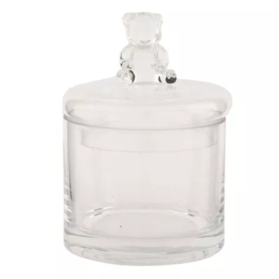 Clayre & Eef Topf Vorratsglas mit Deckel Bär Bärchen transparent ca. Ø 9 x 14 cm