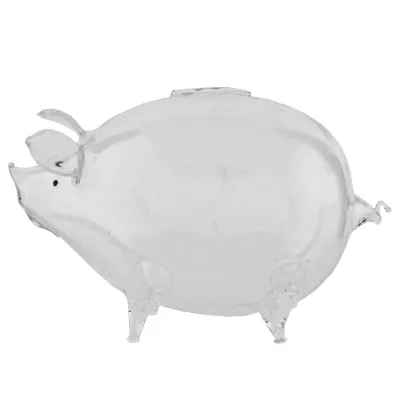 Clayre & Eef Spardose Sparschwein transparent ca. 18 x 11 cm