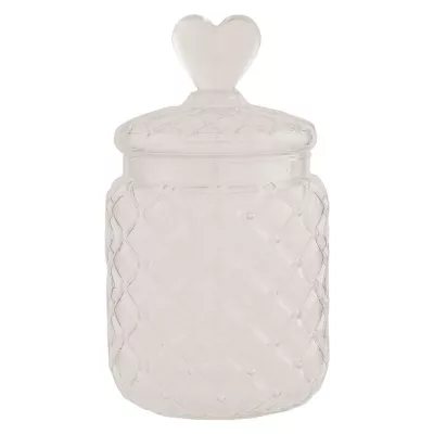 Clayre & Eef Vorratsglas mit Deckel Herz transparent ca. Ø 13 x 22 cm