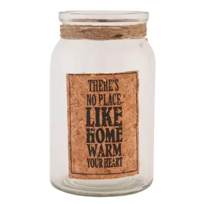 Clayre & Eef Dekoration Glas Topf There´s no place like home... ca. Ø 10 x 17 cm