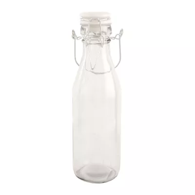 Clayre & Eef Glasflasche mit Schnappverschluss transparent ca. Ø 7 x 23 cm