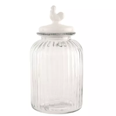 Clayre & Eef Vorratsglas transparent mit Deckel Hahn ca. Ø 17 x 34 cm
