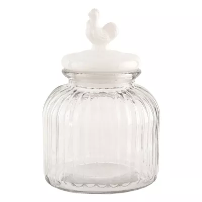 Clayre & Eef Vorratsglas transparent mit Deckel Hahn ca. Ø 17 x 25 cm