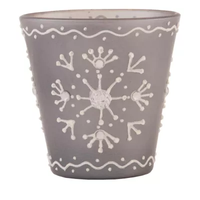 Clayre & Eef Teelichthalter Windlicht grau ca. Ø 8 x 8 cm